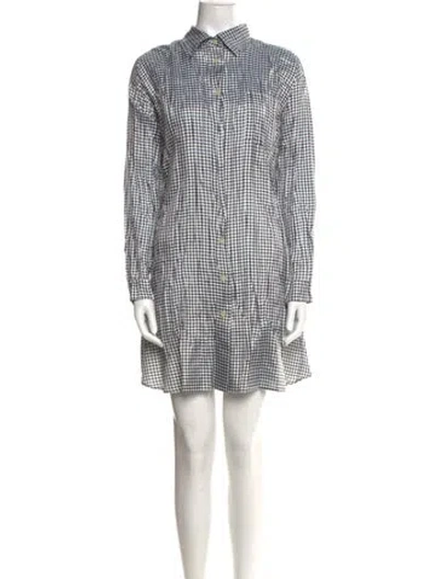 Pre-owned Issey Miyake Plaid Print Mini Dress In Multi