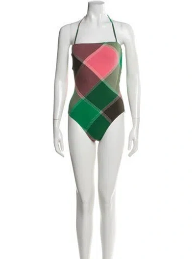 Pre-owned Issey Miyake Plaid Print One-piece In Multi