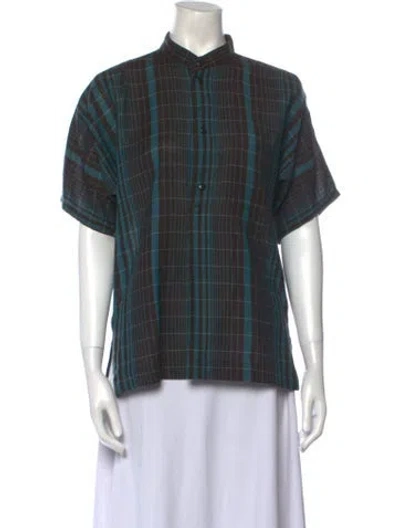 Pre-owned Issey Miyake Plantation Vintage 1987 Button-up Top In Brown