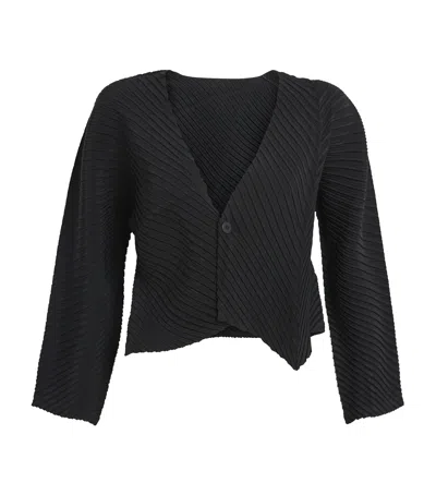 Issey Miyake Plaster Pleats Cardigan In Black