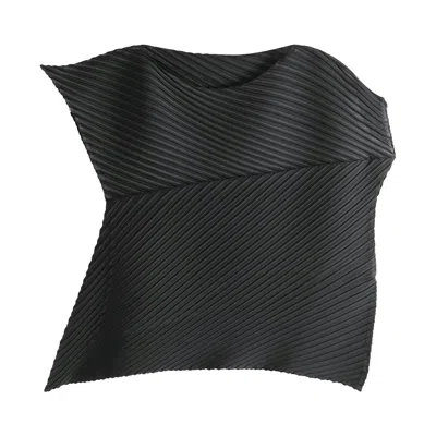 Pre-owned Issey Miyake Plaster Pleats Solid Shirt 'black' | Women's Size 2