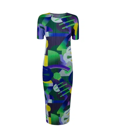 Issey Miyake 'playground' Dress In Blue