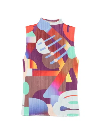 Issey Miyake Playground High-neck Blouse In Multi