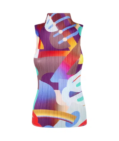 Issey Miyake Pleats Please Abstract-print T-shirt In Multi