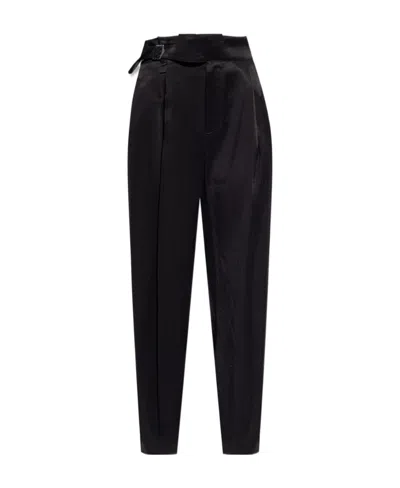 Issey Miyake Pleat-detail Cropped Trousers In Black