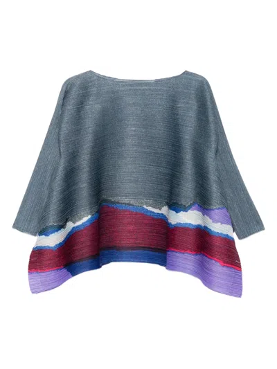 Issey Miyake Pleated Abstract-print Top