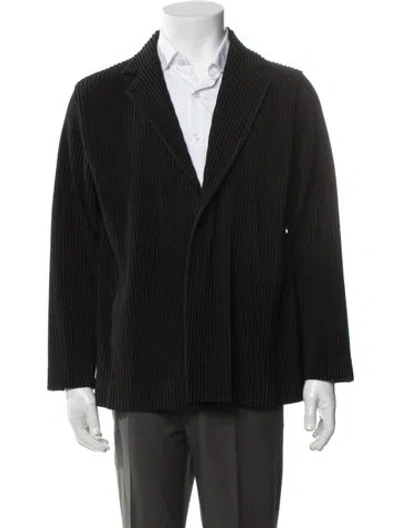 Pre-owned Issey Miyake Pleated Accents Blazer In Black