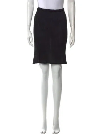 Pre-owned Issey Miyake Pleated Accents Knee-length Skirt In Black