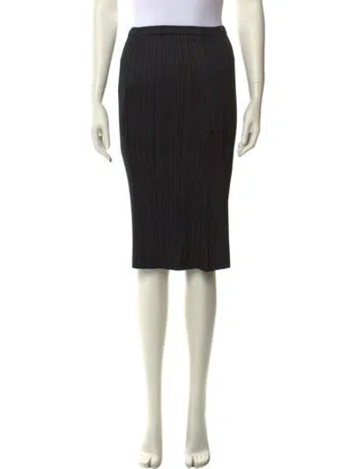 Pre-owned Issey Miyake Pleated Accents Knee-length Skirt In Black