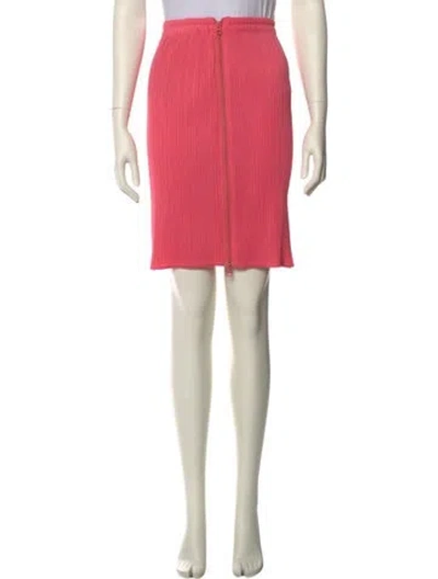 Pre-owned Issey Miyake Pleated Accents Knee-length Skirt In Pink