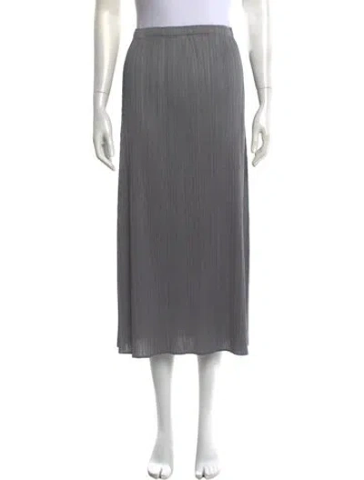 Pre-owned Issey Miyake Pleated Accents Long Skirt In Grey