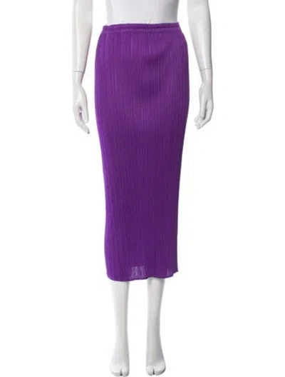 Pre-owned Issey Miyake Pleated Accents Long Skirt In Purple
