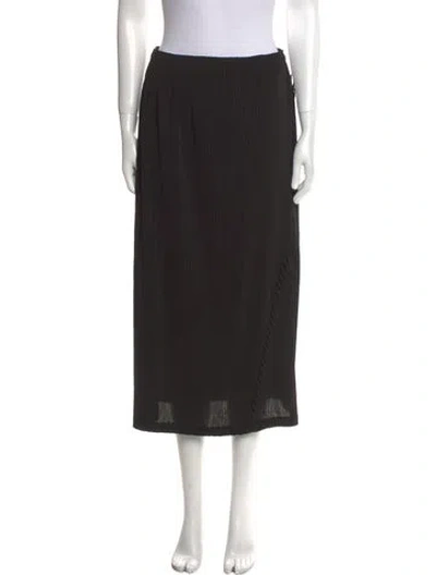 Pre-owned Issey Miyake Pleated Accents Midi Length Skirt In Black