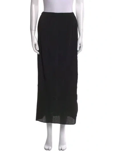 Pre-owned Issey Miyake Pleated Accents Midi Length Skirt In Black