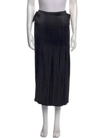 Pre-owned Issey Miyake Pleated Accents Midi Length Skirt In Black