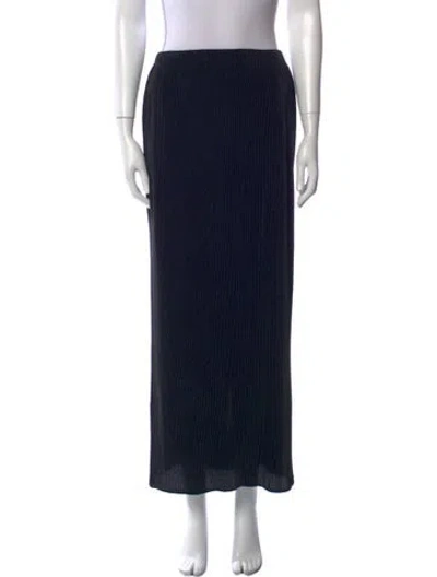 Pre-owned Issey Miyake Pleated Accents Midi Length Skirt In Black