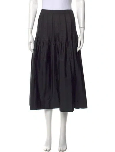 Pre-owned Issey Miyake Pleated Accents Midi Length Skirt In Black