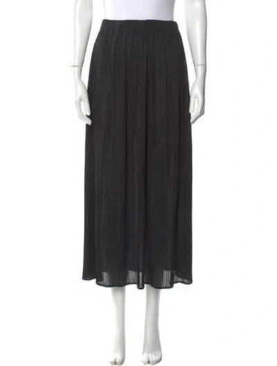 Pre-owned Issey Miyake Pleated Accents Midi Length Skirt In Black