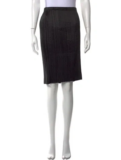 Pre-owned Issey Miyake Pleated Accents Midi Length Skirt In Black
