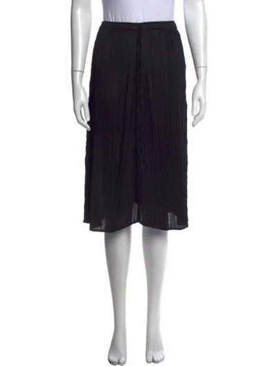 Pre-owned Issey Miyake Pleated Accents Midi Length Skirt In Black