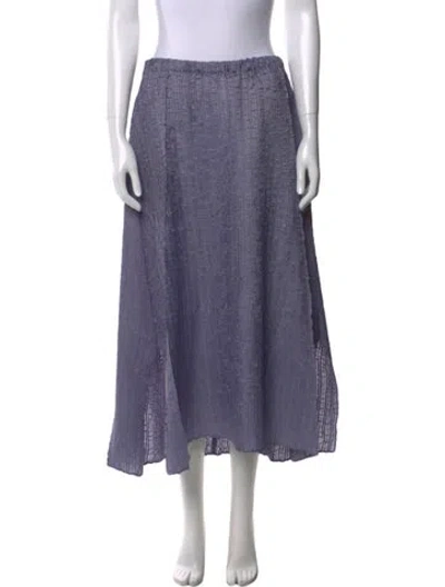 Pre-owned Issey Miyake Pleated Accents Midi Length Skirt In Blue