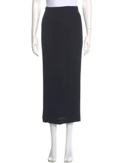 Pre-owned Issey Miyake Pleated Accents Midi Length Skirt In Gray