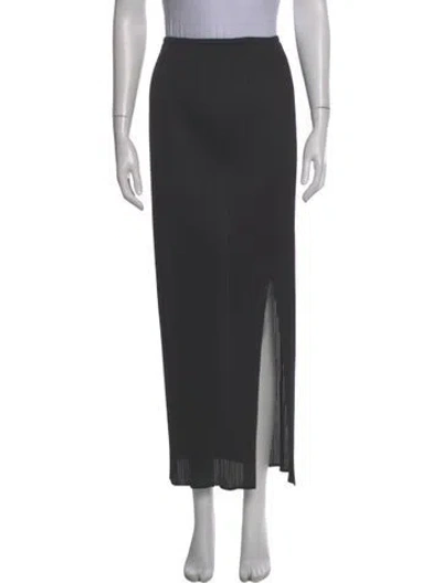 Pre-owned Issey Miyake Pleated Accents Midi Length Skirt In Gray