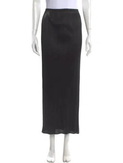 Pre-owned Issey Miyake Pleated Accents Midi Length Skirt In Gray