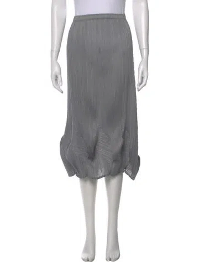 Pre-owned Issey Miyake Pleated Accents Midi Length Skirt In Green