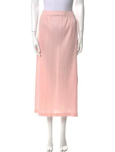 Pre-owned Issey Miyake Pleated Accents Midi Length Skirt In Pink
