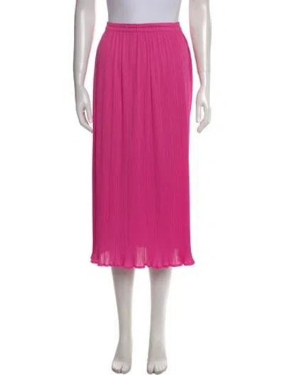 Pre-owned Issey Miyake Pleated Accents Midi Length Skirt In Pink
