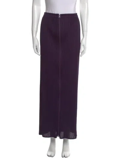 Pre-owned Issey Miyake Pleated Accents Midi Length Skirt In Purple