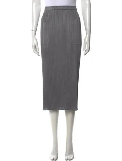 Pre-owned Issey Miyake Pleated Accents Midi Length Skirt W/ Tags In Grey