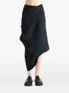 Issey Miyake Pleated Asymmetric Skirt In Black