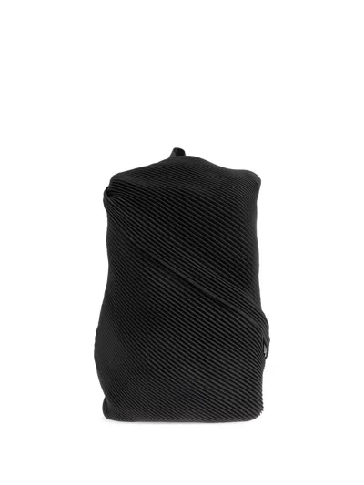 Issey Miyake Pleated Backpack In Black