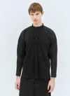 ISSEY MIYAKE PLEATED BAND COLLAR SHIRT