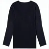 Issey Miyake Pleated Black Long-sleeve T-shirt With Structured Silhouette In Blue