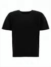 Issey Miyake Textured Pleated T-shirt With Classic Crewneck In Black