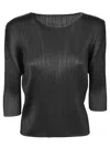 Issey Miyake Pleated T-shirt In Black