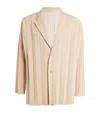 Issey Miyake Pleated Blazer In Beige