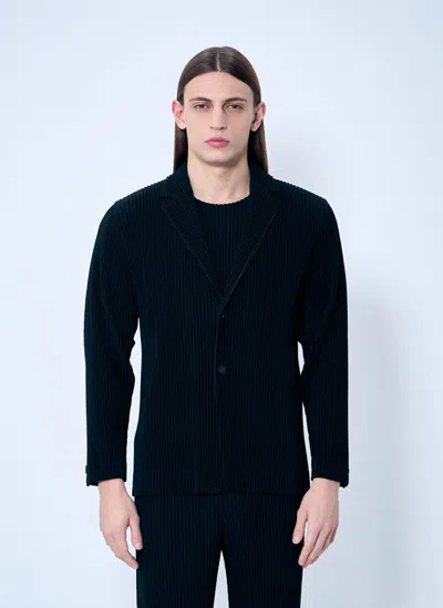 Issey Miyake Pleated Blazer In Black
