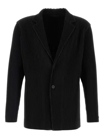 Issey Miyake Pleated Blazer In Black