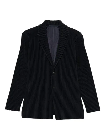 Issey Miyake Pleated Blazer In Blue