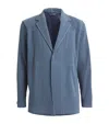 Issey Miyake Blue Kersey Pleats Blazer In Blue