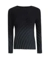 Issey Miyake Pleated Blouse In Black