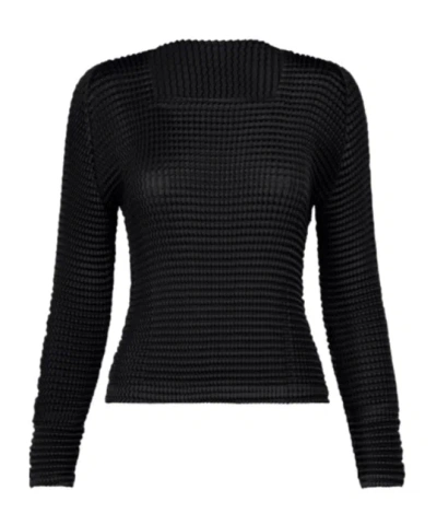Issey Miyake Pleated Blouse In Black
