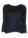 Issey Miyake Pleated Blouse In Black