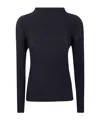 Issey Miyake Pleated Turtleneck Long Sleeve Top In Black