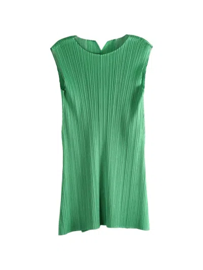 Issey Miyake Pleated Blouse In Green