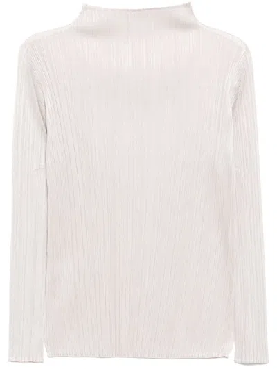 Issey Miyake Pleated Blouse In White